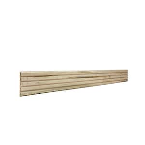1549-94WMAP 0. 4375 in. D X 5in. W X 94.5in. L Unfinished Ambrosia Maple Wood Traditional Fluted Panel Moulding