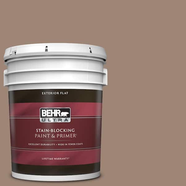 BEHR ULTRA 5 gal. #PPU5-16 Earthnut Flat Exterior Paint & Primer