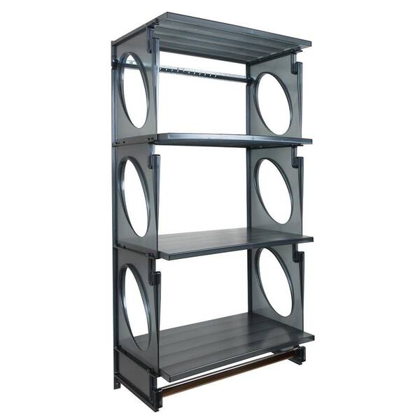 KiO Urban Elite 48 in. H x 25.5 in. W x 14 in. D Closet Shelving Kit in Black