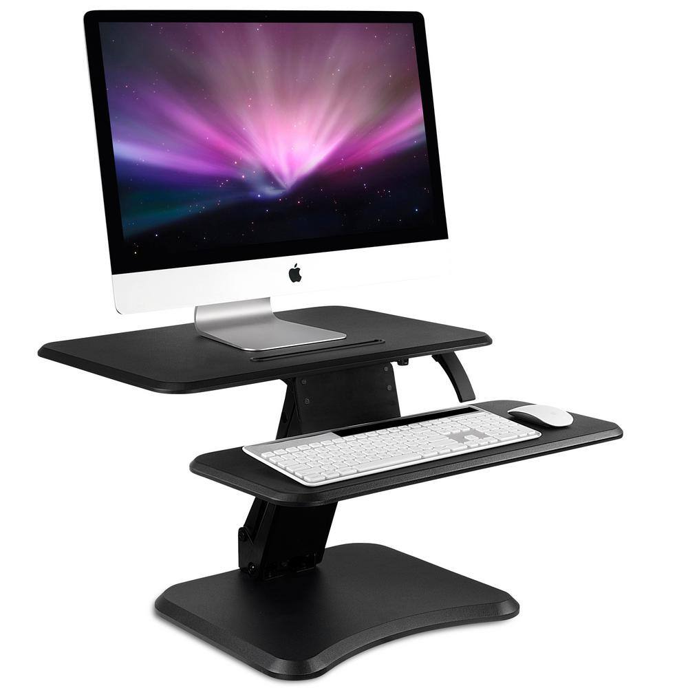 Black Adjustable Standing Desk Converter with Keyboard Tray