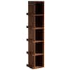 BYBLIGHT Eulas 70.9 in. Tall Cherry MDF 5-Shelf Slim Standard Bookcase with Side Storage Shelves for Home Office BB-JZ0001-XL