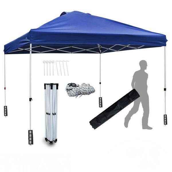 LAUREL CANYON 10 ft. L x 10 ft. L Royal Blue Instant Canopy Pop-Up Tent  Adjustable Legs LC-NV10BLU - The Home Depot