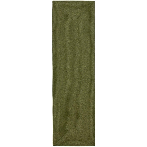 SAFAVIEH Braided Green 2 ft. x 12 ft. Solid Runner Rug