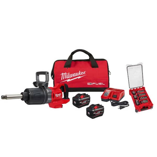 M18 FUEL 18V Lithium-Ion Brushless Cordless 1 in. Impact Wrench Extended Reach D-Handle Kit w/ Impact Socket Set