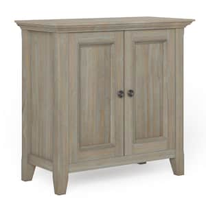 Amherst Solid Wood 32 in. Wide Transitional Low Storage Cabinet in Distressed Grey