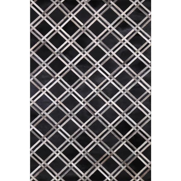 BASHIAN Santa Fe Black 10 ft. x 14 ft. Geometric Contemporary Area Rug