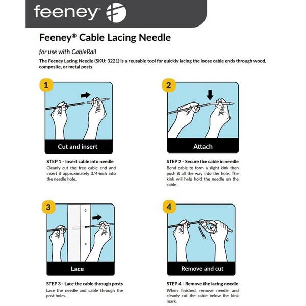 Feeney 4-1/2 in. Metal Cable Lacing Needle for Cable Metal Railing System