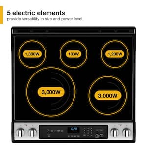 6.4 cu. ft. 5 Burner Element Single Oven Electric Range with Air Fry Oven in Fingerprint Resistant Stainless Steel