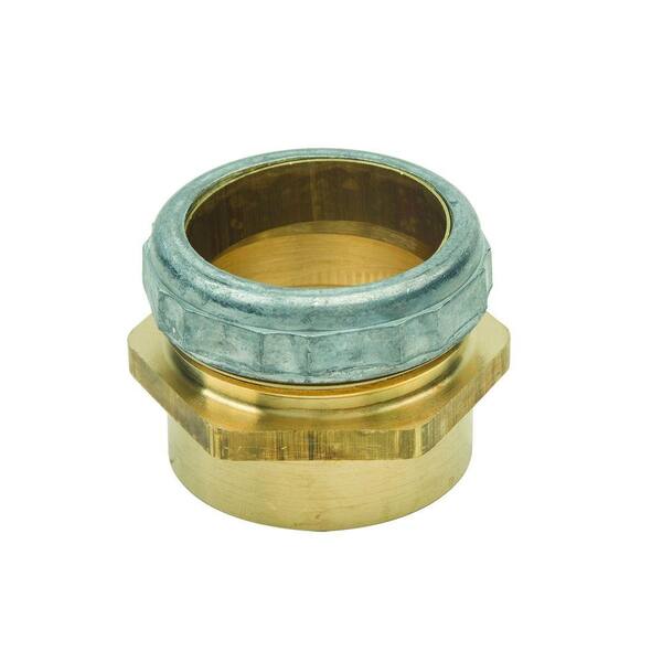 BrassCraft 1-1/2 in. O.D. Compression x 1-1/2 in. I.D. Female Sweat Brass Waste Connector with Die Cast Nut in Rough Finish