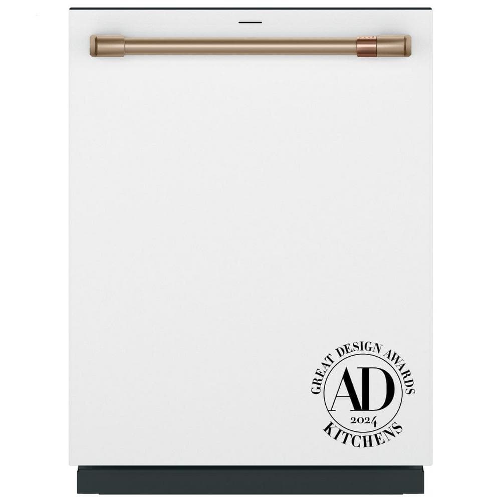 24 in. Built-In Smart Top Control Dishwasher in Matte White with Stainless Tub, Interior Lighting, 39 dBA