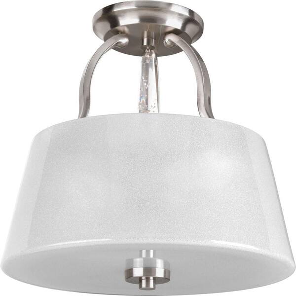 Progress Lighting Dazzle Collection 3-Light Brushed Nickel Semi-Flush Mount