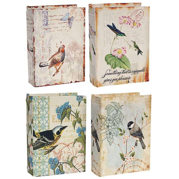 A & B Home 5.5 in. x 2 in. Decorative Book Boxes (4-Pack)