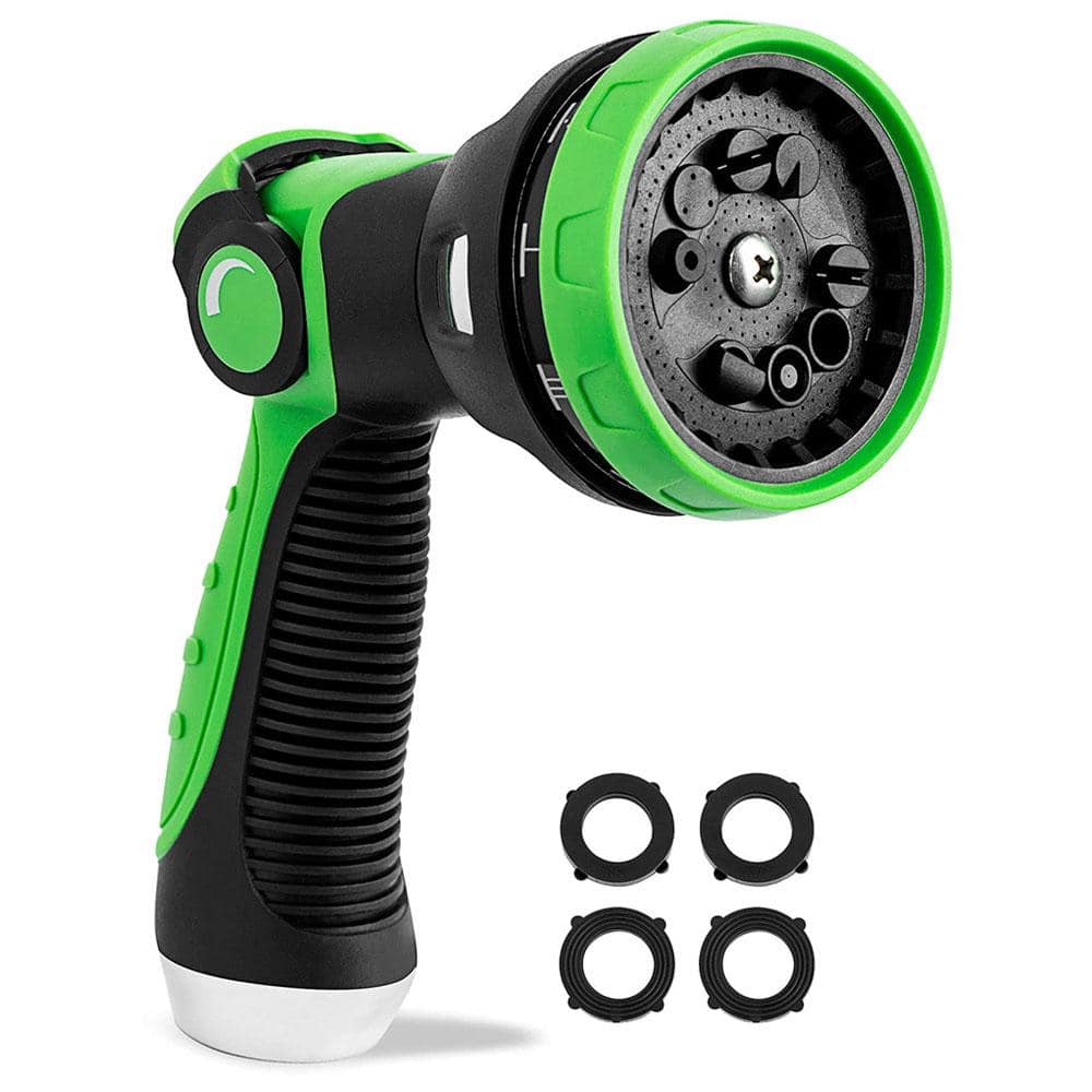 10-Pattern Garden Hose Nozzle Sprayer Thumb Control High Pressure Pistol Gr