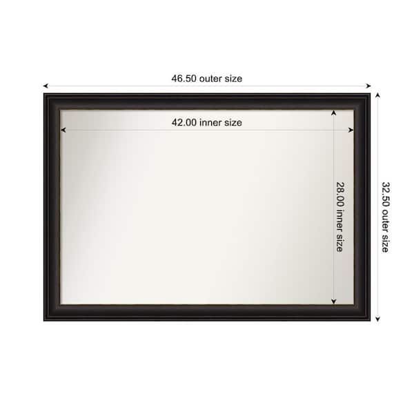 Amanti Art Trio Oil Rubbed Bronze 46.5 in. x 32.5 in. Custom Non-Beveled Recycled Polystyrene Framed Bathroom Vanity Wall Mirror