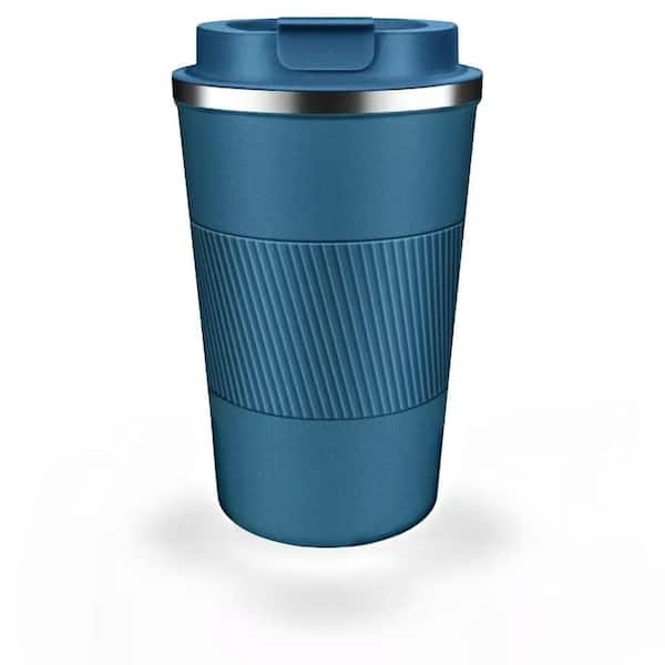 PRIMEPLUS 12 oz. Insulated Coffee Tumblers w/Flip Lid, Stainless Steel Coffee Mug Leak Proof Insulated Coffee Mug Thermos Cup Blue