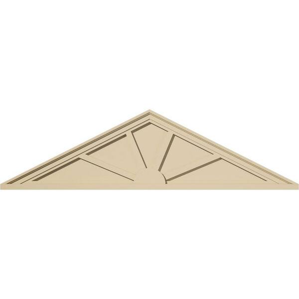54-in. W x 14-1/2-in. H x 2-in. P (Pitch 6/12) Peaked Cap 4 Spoke Signature Urethane Pediment, Primed Tan