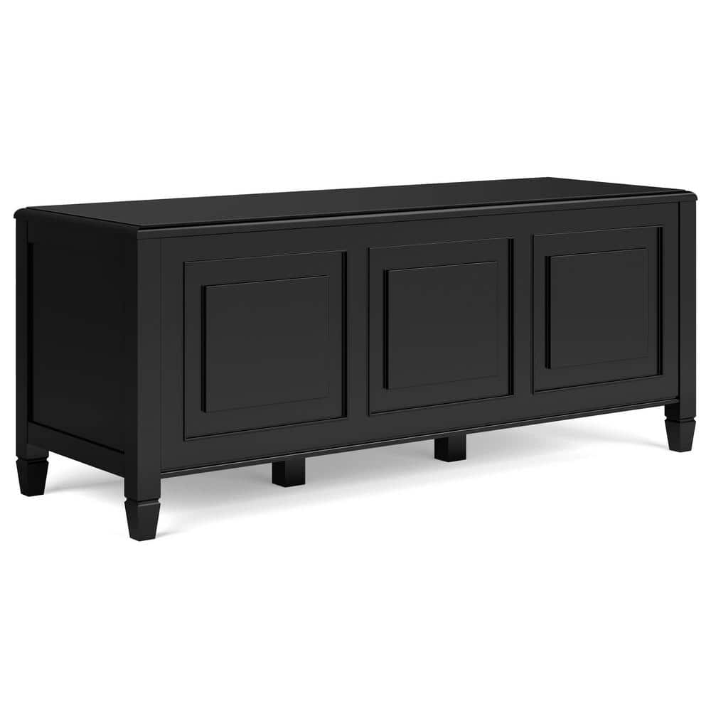 Reviews for Simpli Home Connaught Black Dining Bench SOLID WOOD 51-in ...