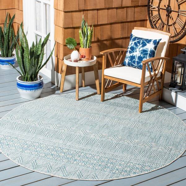 Safavieh 2' x 3'-7 Courtyard Cy8533-36812 Grey / Aqua Rug