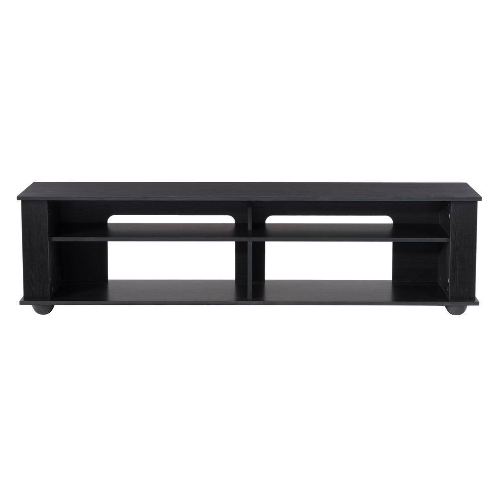 Bakersfield Ravenwood Black Contemporary TV Stand, 74"
