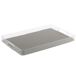Fishnet 19 in. W x 1.5 in. H x 13 in. D Rectangular Ultimate Gray Acrylic Serving Tray