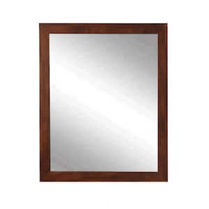 Medium Rectangle Walnut Contemporary Mirror (30 in. H x 30 in. W)
