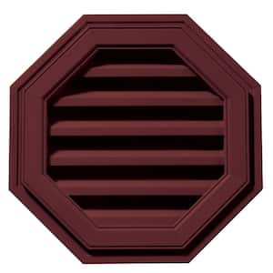 18 in. x 18 in. Octagon Red Plastic UV Resistant Gable Louver Vent