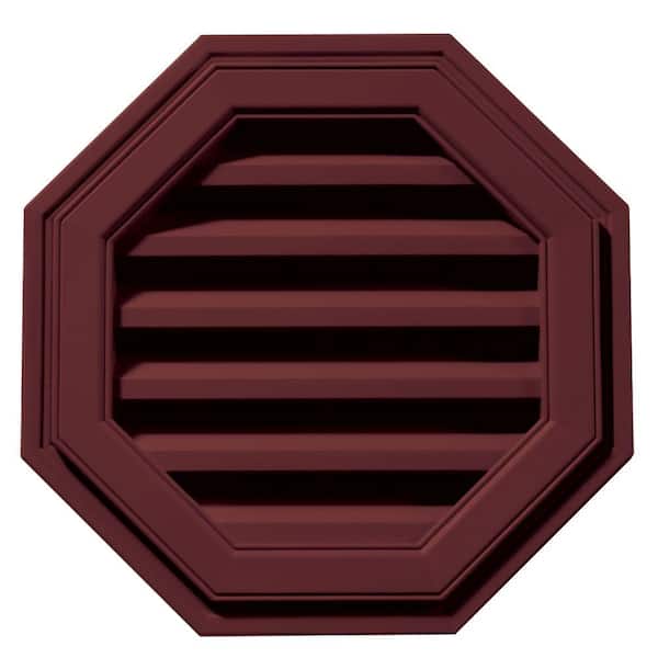 Builders Edge 18 in. x 18 in. Octagon Red Plastic UV Resistant Gable Louver Vent
