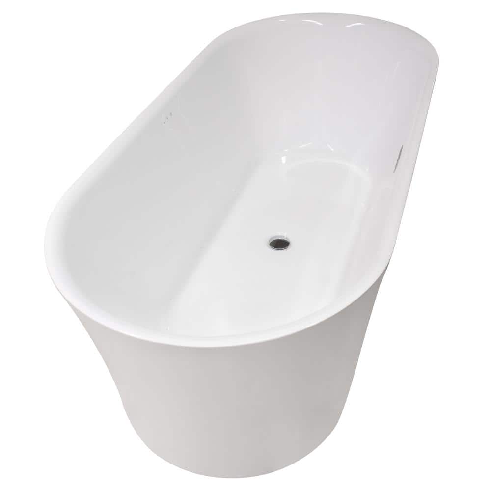 Jericho 67" Glossy White Acrylic Freestanding Jetted Bathtub