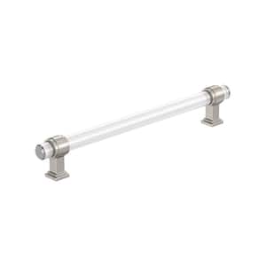 Glacio 8 in. (203 mm) Center-to-Center Clear/Satin Nickel Cabinet Bar Pull (1-Pack)