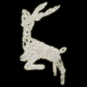 48 in. 105-Light Multi Posing Deer Sculpture Wireframe