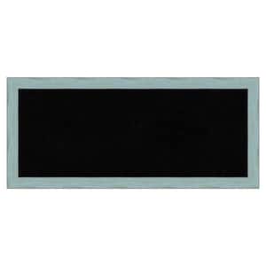 Sky Blue Rustic Wood Framed Black Corkboard 32 in. x 14 in. Bulletin Board Memo Board