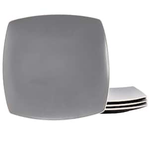 Soho Lounge Black and Grey 10.5 in. Square Stoneware Dinner Plate (Set of 4)