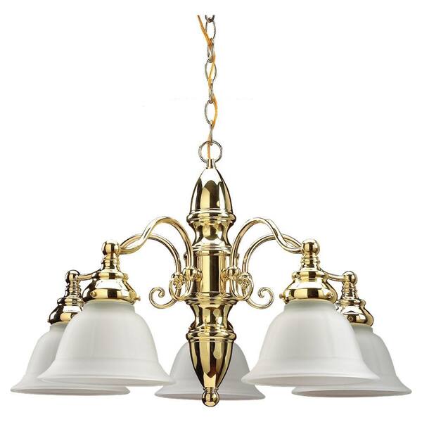 Generation Lighting Canterbury 5-Light Polished Brass Single Tier Chandelier-DISCONTINUED