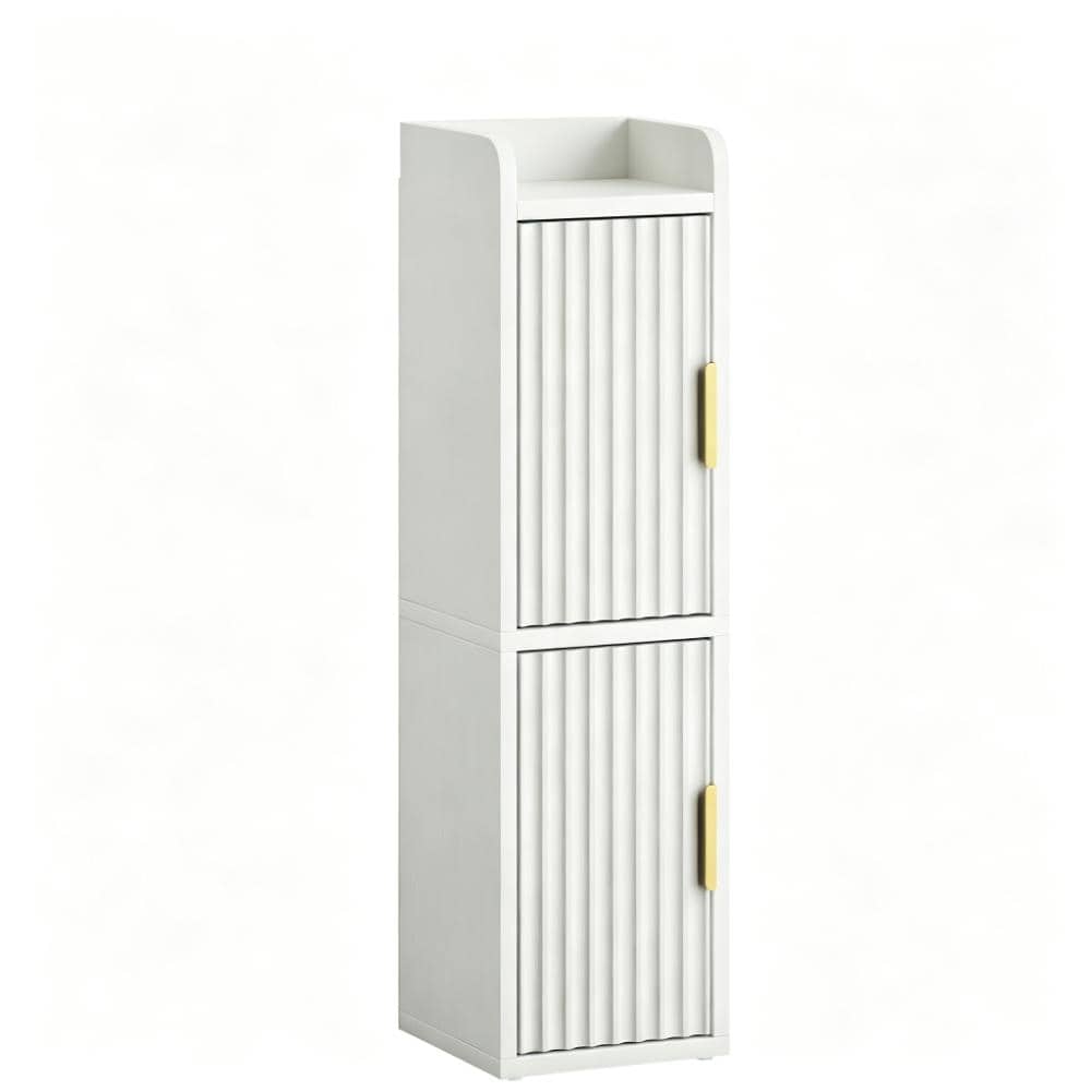 "7.9""D x 7.9""W x 27.7""H White Wood Floor Mount Medicine Cabinets with 2 Doors and Adjustable Shelves in White" price history on PriceWatchPro