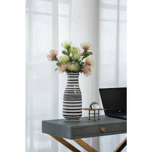 A & B Home Modern Chic Gloss Black And Gold Tall Ceramic Vase 1858 ...