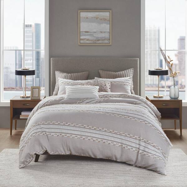 Ink Ivy Lennon 3 Piece Taupe King Cal, California King Bed Duvet Covers