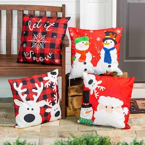 Let It Snow 18 in. x 18 in. Interchangeable Pillow Covers (Set of 4)