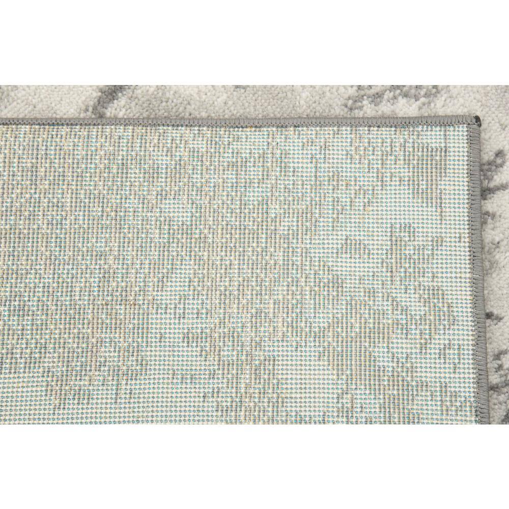 Light Gray Abstract Synthetic 4' x 6' Easy-Care Area Rug