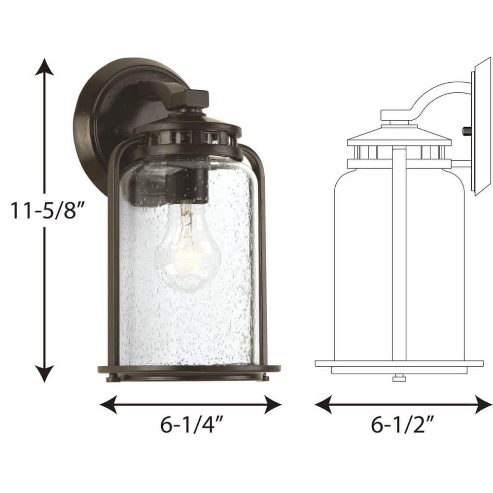 14" Antique Bronze Dimmable Lantern Wall Sconce