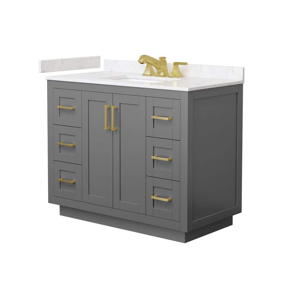 Miranda 42 in. Single Freestanding Dark Gray Bath Vanity with Carrara Cultured Marble Top Assembled price history on PriceWatchPro