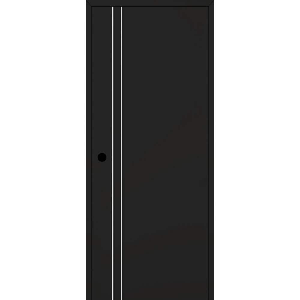 Optima 2V DIY-Friendly 18 in. x 84 in. Right Hand Black Matte Solid Composite Core Wood Single Prehung Interior Door price history on PriceWatchPro