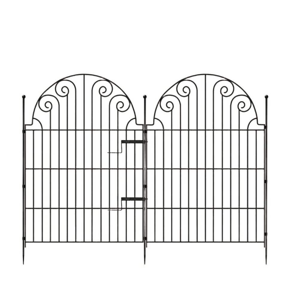 Decorative Garden Fence 10 Panels, No Dig Rustproof Iron Fencing 42 in. (H)