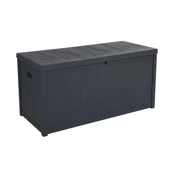Karl home 113 Gal. Black Plastic Deck Box