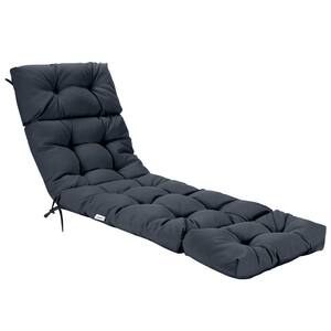 22 in. x 29 in. Outdoor Lounge Chair Cushion Indoor Outdoor Black