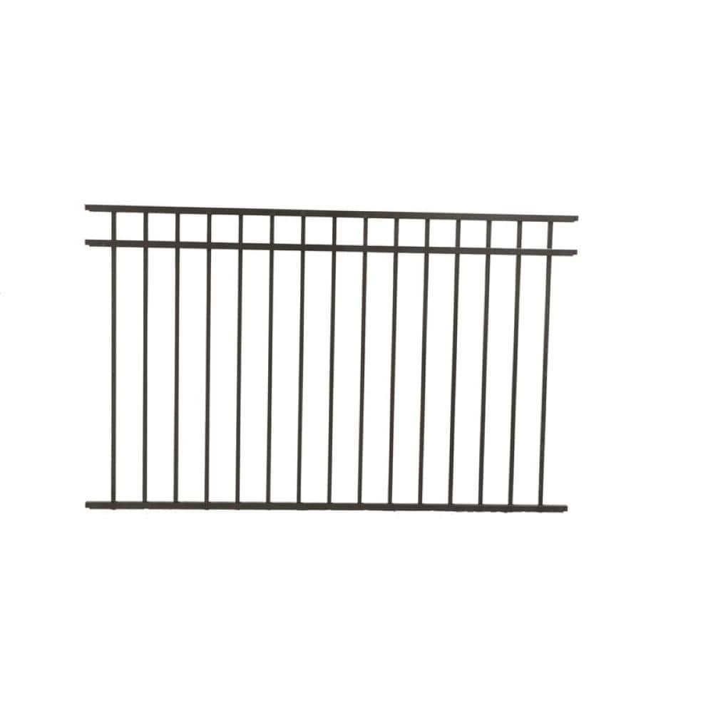 Athens 4 ft. H x 6 ft. W Gloss Black Aluminum Flat Top and Bottom Design Fence Panel price history on PriceWatchPro