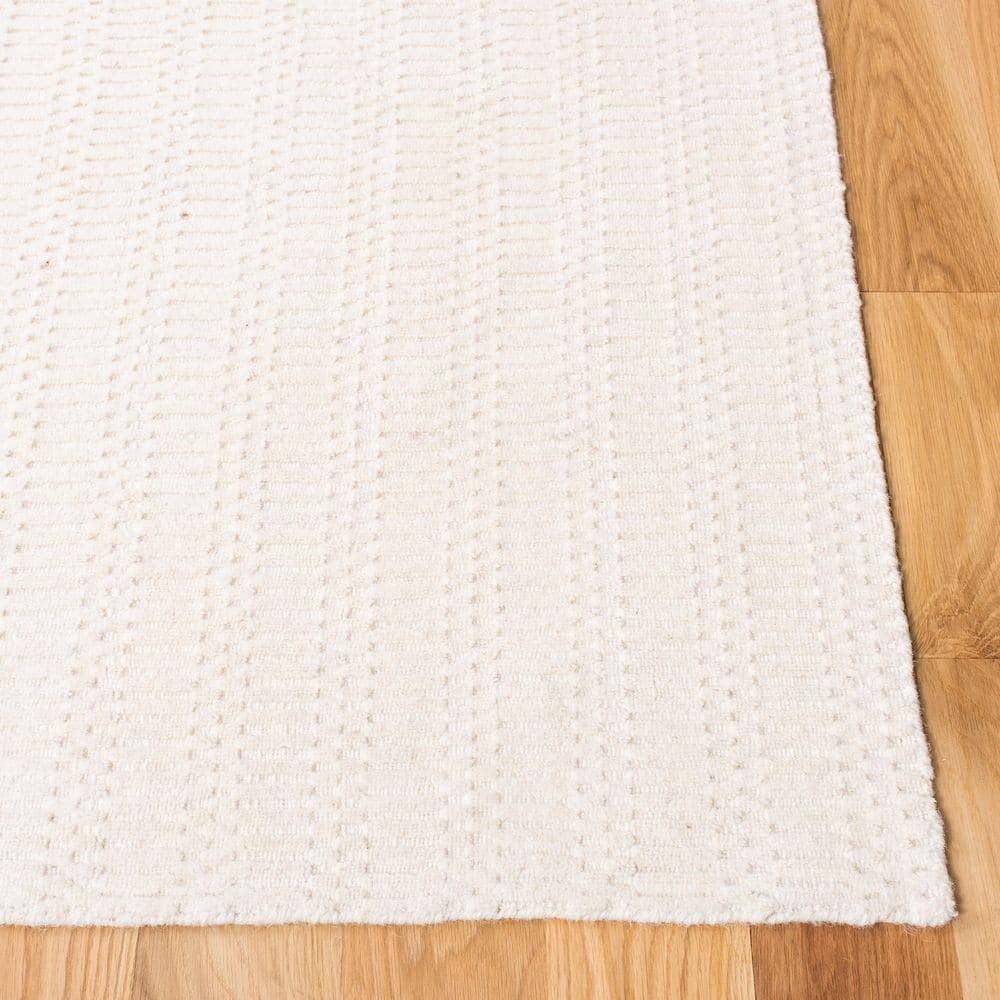 Beige Hand-Knotted Wool Rectangular 8' x 10' Area Rug