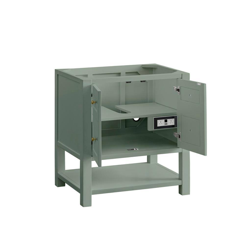 Smokey Celadon 30" Solid Wood Single Bathroom Vanity Base