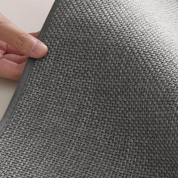 Gray 8 in. x 30 in. Non-Slip Stair Runner Polyester Stair Tread Cover (Set of 15)