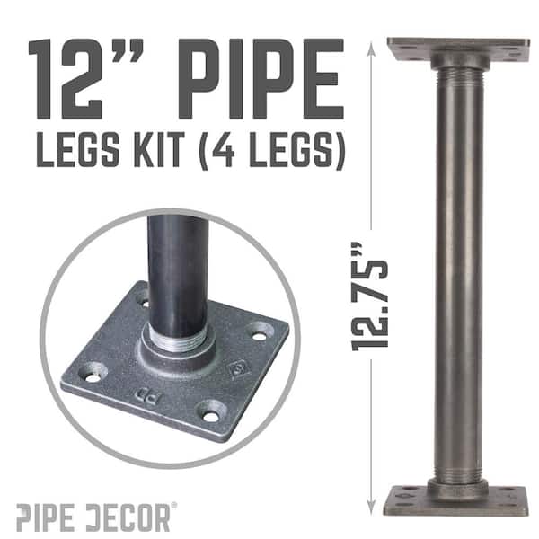 Black Pipe Table Leg Kit, Industrial Pipe Table Legs Home Depot