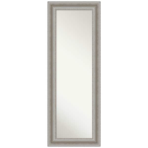Amanti Art Large Rectangle Antique Silver Metallic Modern Mirror (53.5 in. H x 19.5 in. W)